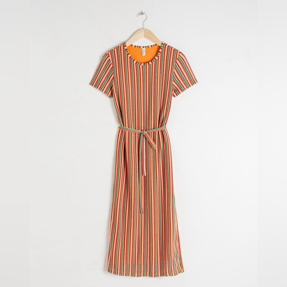 & OTHER STORIES Belted Striped T-Shirt Dress - Picture 3 of 7